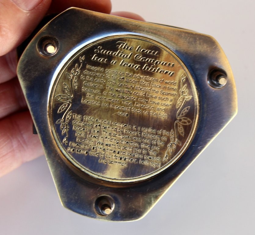 Antique Brass Sun Dial Compass